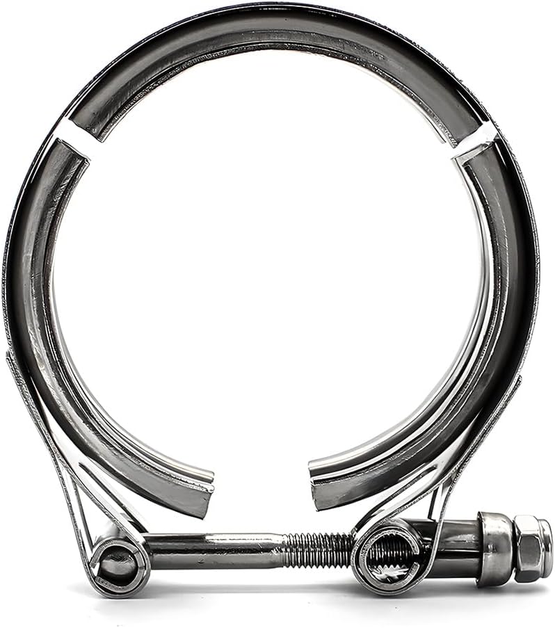 KVAEY V Band Clamp for Turbo, Automotive Stainless Steel Turbo Clamp with Male Female Flange (3.5") - Image 1